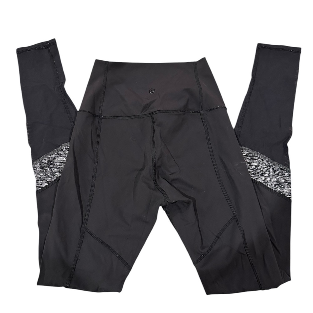 Lululemon If You're Lucky Pant Black Heathered Mesh Athletic Work Out Leggings 4 - Picture 2 of 4